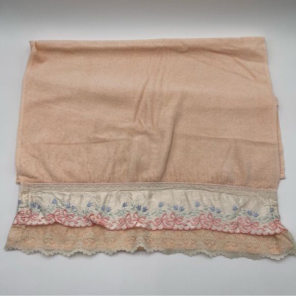 Vintage Bath Towels Peach Floral USA Made Cotton Cottage Grandma Floral 80s 90s - Picture 14 of 14